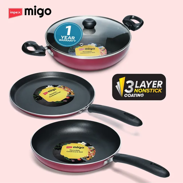 IMPEX FKT SET MAROON (M) Non-Stick Coated Cookware Set