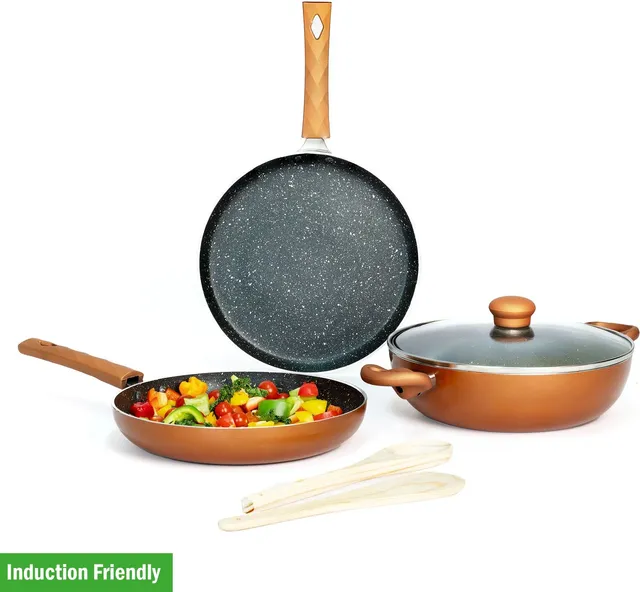 Kreme Granite Induction Bottom Non-Stick Coated Cookware Set