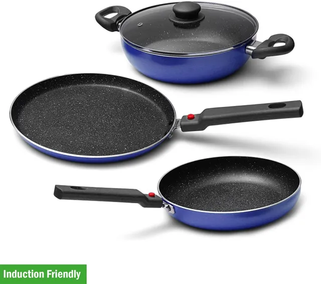 Prestige Omega Festival Pack Induction Bottom Non-Stick Coated Cookware Set