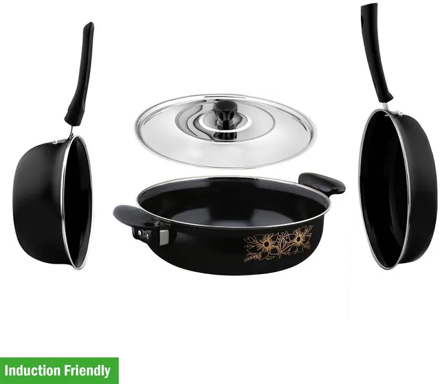 Kashvi Best Kitchen Cookware Set Induction Bottom Non-Stick Coated Cookware Set