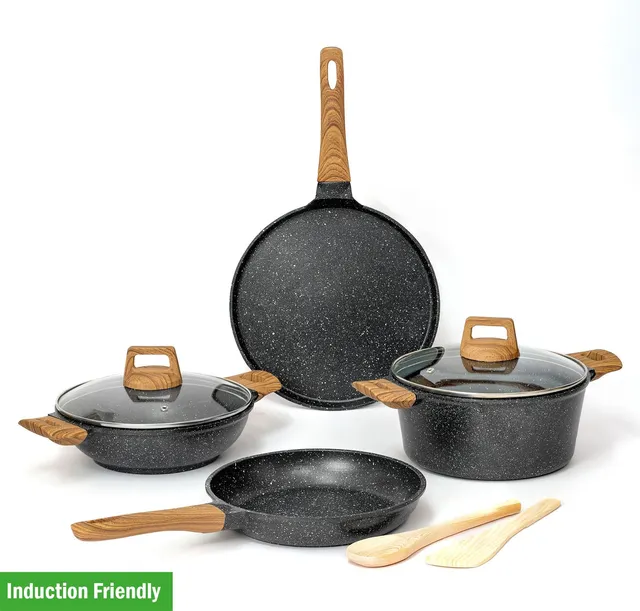 Kreme CeraStone Granite Induction Bottom Non-Stick Coated Cookware Set