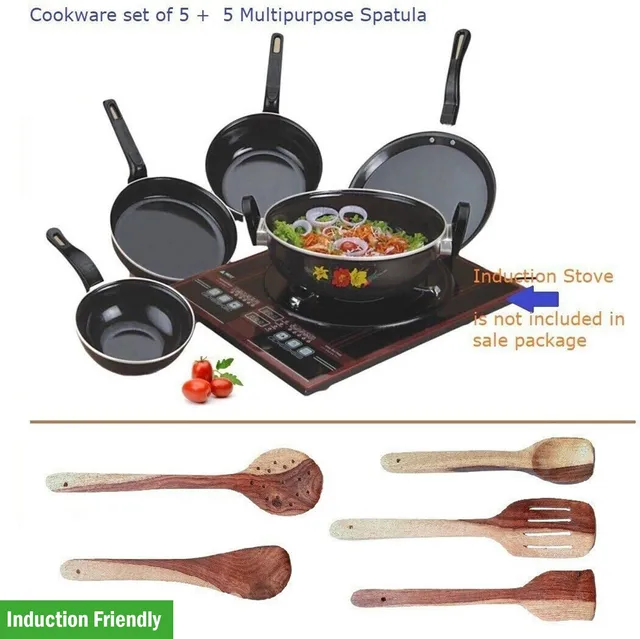 Maharajee SmartBuy Induction Bottom Non-Stick Coated Cookware Set