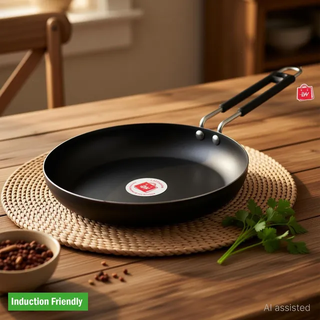 LAZYwindow Traditional Iron Fry Pan with Grip type Handle + Superise Gift Induction Bottom Cookware Set