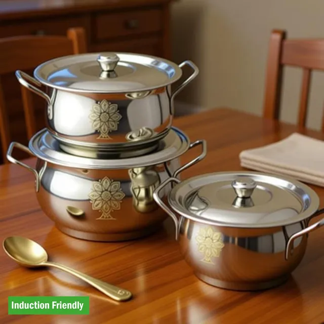 IM ENTERPRISE IM-63 HANDLE HANDI SET Induction Bottom Cookware Set