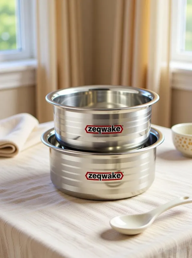 ZeqWake Tope Set, Cookware Set ,Steel Tope Set,Stainless Steel Tope Set ( 5 Pcs ) Cookware Set