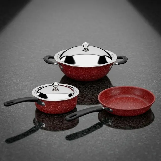 Rk Mini Lightweight Induction-Friendly Pro Kadai & Lid Non-Stick Coated Cookware Set