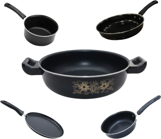 Kashvi NEW25_Best Kitchen Cookware Set Induction Bottom Non-Stick Coated Cookware Set