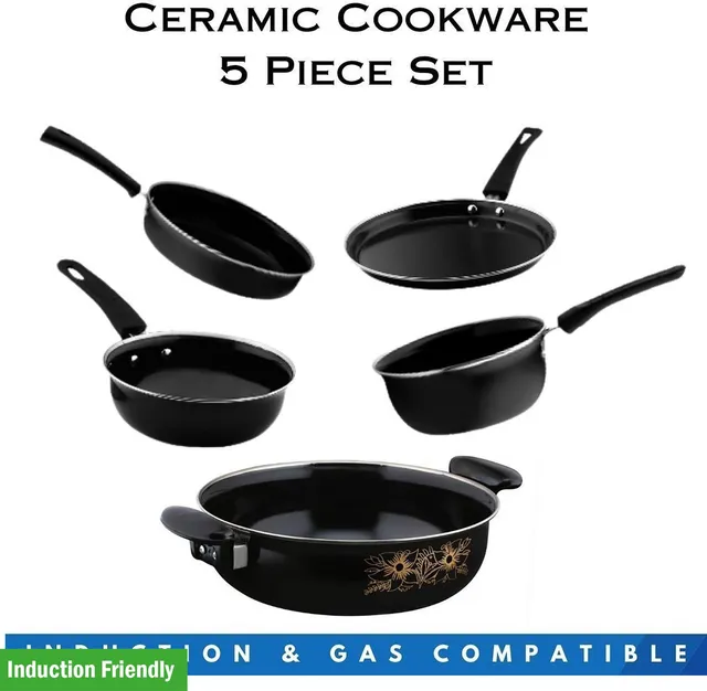 Kashvi NEW25_Best Kitchen Cookware Set Induction Bottom Non-Stick Coated Cookware Set