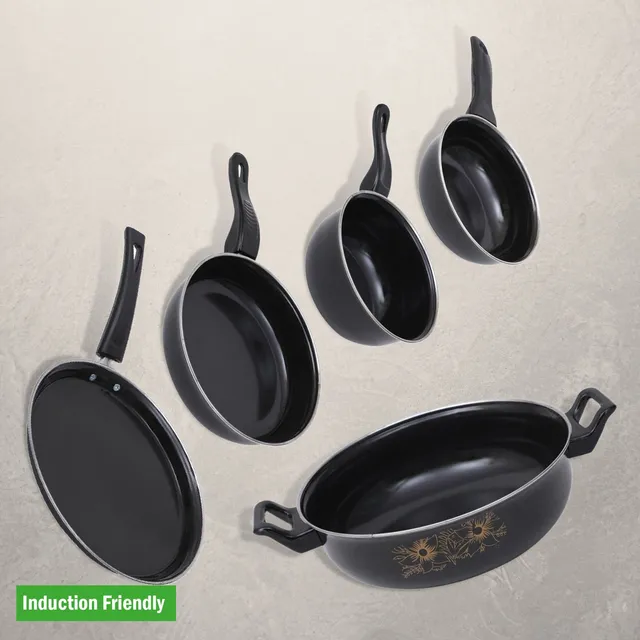 Flipkart SmartBuy 5 pc Induction Bottom Non-Stick Coated Cookware Set