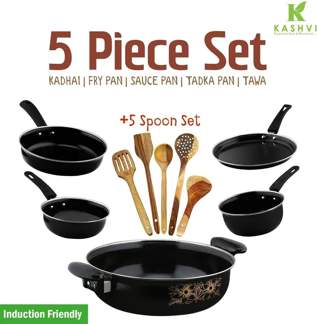 cookpro Kitchen Cookware Induction Bottom Non-Stick Coated Cookware Set
