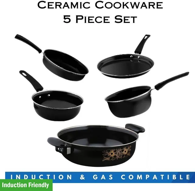 Kashvi NEW25_Best Kitchen Cookware Set Induction Bottom Non-Stick Coated Cookware Set