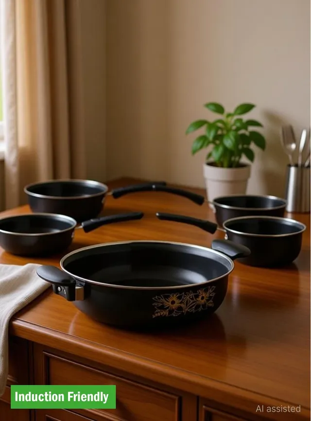 cookpro 5 Pc Cookware set Induction Bottom Non-Stick Coated Cookware Set