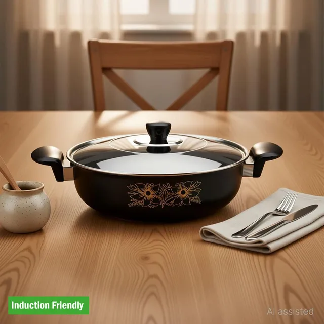 Kashvi NEW25_Best Kitchen Cookware COmbo Induction Bottom Non-Stick Coated Cookware Set