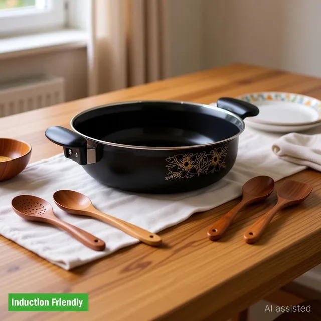 Kashvi NEW25_Best Kitchen Cookware Gift Induction Bottom Non-Stick Coated Cookware Set