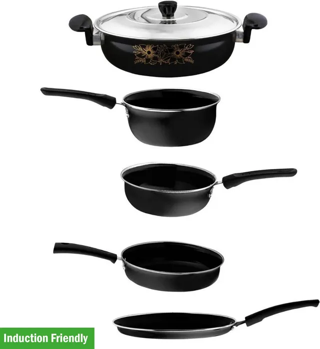 Kashvi NEW25_Best 5 Pcs Trendy Kitchen Induction Cookware Set Induction Bottom Non-Stick Coated Cookware Set