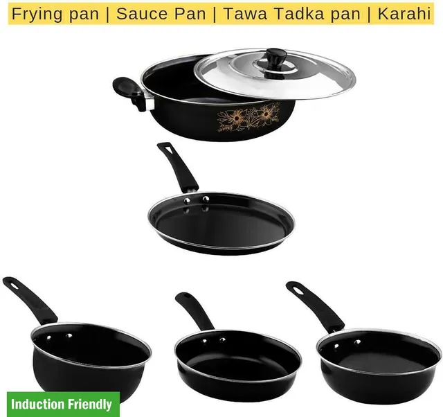 Kashvi Induction Bottom Non-Stick Coated Cookware Set