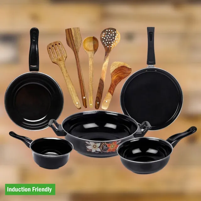 Smart Choice HomeMaster 10-Piece Non-Stick Cookware Set, Induction Compatible Induction Bottom Non-Stick Coated Cookware Set