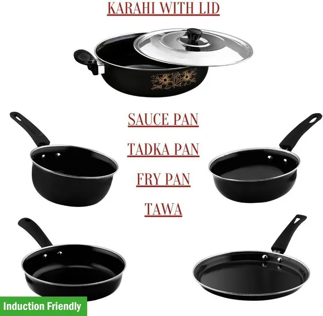 Kashvi Induction Bottom Non-Stick Coated Cookware Set