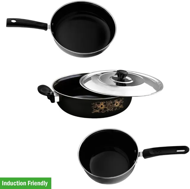 Maharajee Premium Kitchen Cookware Set Induction Bottom Non-Stick Coated Cookware Set