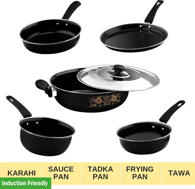 Kashvi NEW25_Best Kitchen Cookware Gift Set Induction Bottom Non-Stick Coated Cookware Set