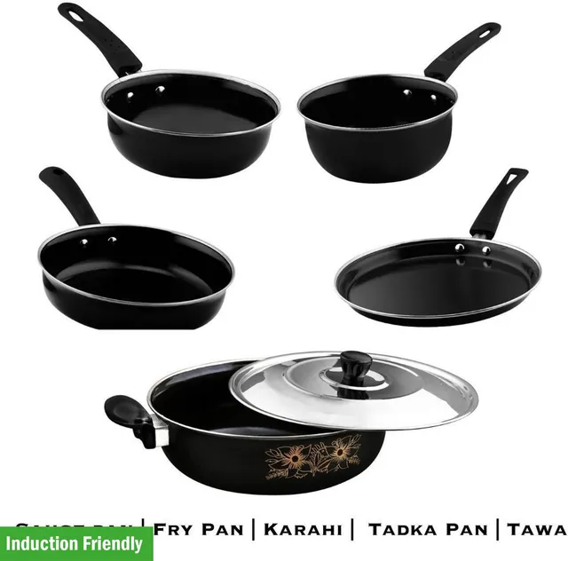 Kashvi NEW25_GT-002 Induction Bottom Non-Stick Coated Cookware Set