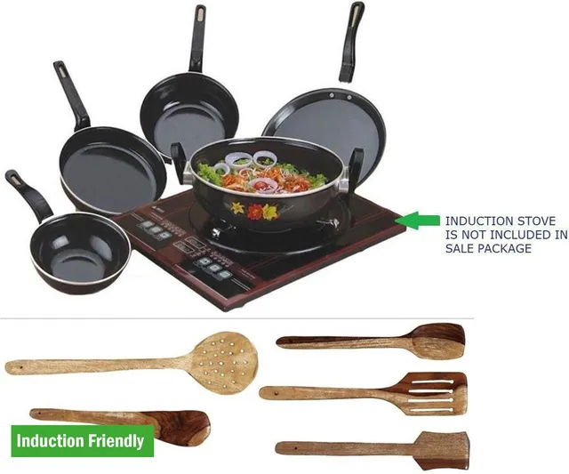 Maharajee Dura Full Size Induction Bottom Non-Stick Coated Cookware Set