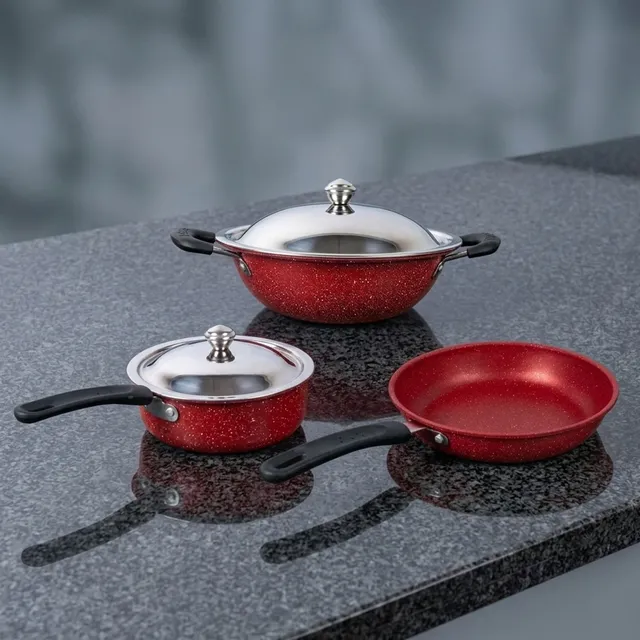 Rk Lightweight Mini Induction-Friendly Ergonomic Fry Pan Non-Stick Coated Cookware Set