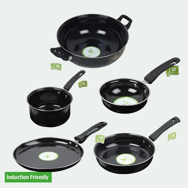 cookpro Cookpro 5pcs cookware set | Naturally Induction/Gas stove/Electric capability Induction Bottom Non-Stick Coated Cookware Set