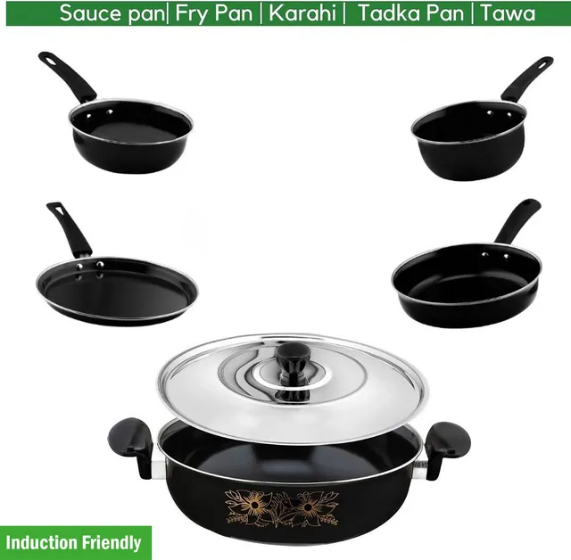 cookpro Best Kitchen Cookware Combo Induction Bottom Non-Stick Coated Cookware Set