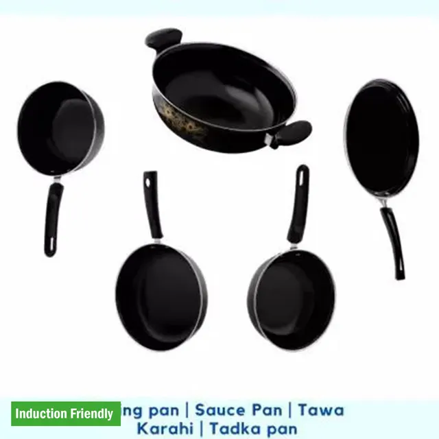 Maharajee Cookware set Induction Bottom Non-Stick Coated Cookware Set