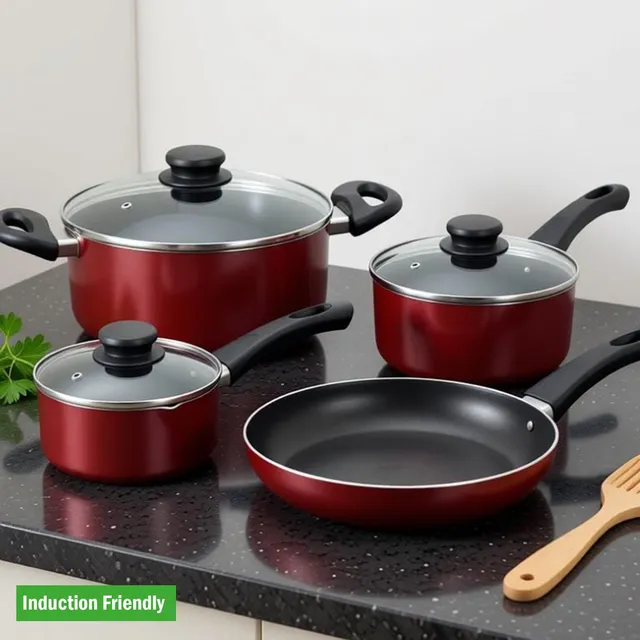Prestige OMEGA DELUXE FESTIVE PACK 4 PC SET Induction Bottom Cookware Set