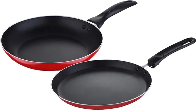 WELLBERG Essential Press Aluminium Cookware set, Red, WBIN-2483 Non-Stick Coated Cookware Set