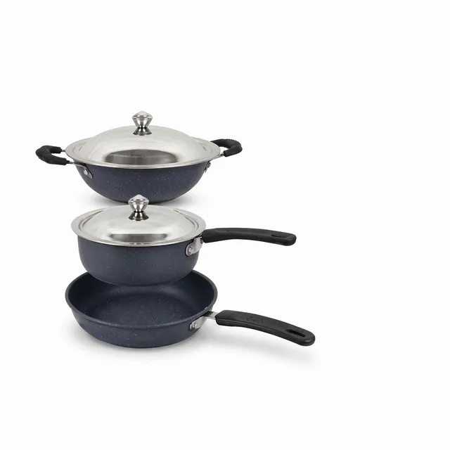 Rk Mini Lightweight Induction-Friendly Pro Kadai & Lid Non-Stick Coated Cookware Set