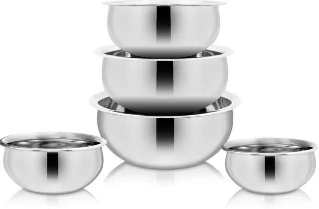 Nirvika Stainless Steel handi Set Cookware Set patila set/bhagona/pot pan/milk pan Non-Stick Coated Cookware Set