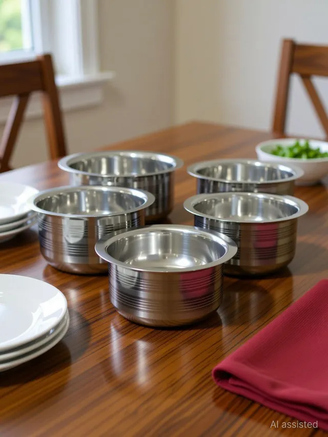 RBGIIT Stainless Steel Pateli Bhagona For Cooking Serving Tope Set Cookware Set