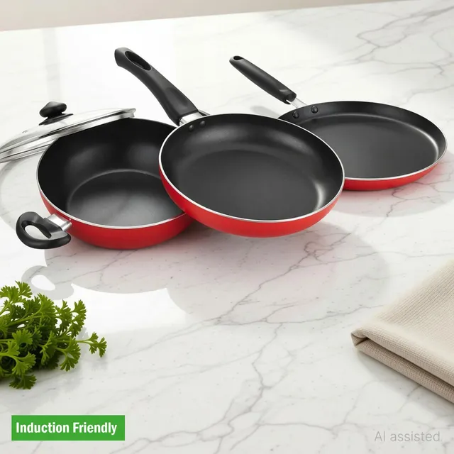 Judge by TTK Prestige Deluxe Induction Bottom Non-Stick Coated Cookware Set
