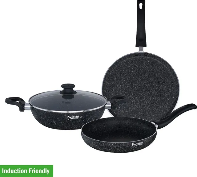 Prestige Induction Bottom Non-Stick Coated Cookware Set