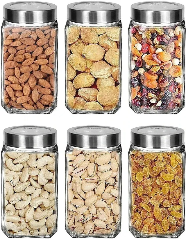 shree labh mart Glass Grocery Container  - 1000 ml