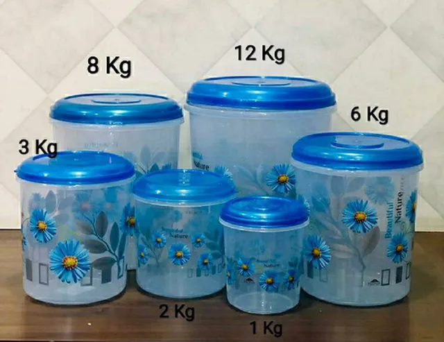Veksin Plastic Grocery Container  - 1000 ml, 2000 ml, 3000 ml, 6000 ml, 8000 ml, 12000 ml