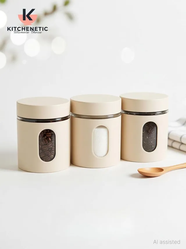 Kitchenetic Plastic Tea Coffee & Sugar Container  - 500 ml