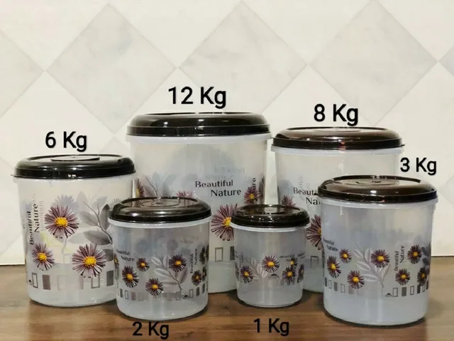 Veksin Plastic Grocery Container  - 1000 ml, 2000 ml, 3000 ml, 6000 ml, 8000 ml, 12000 ml