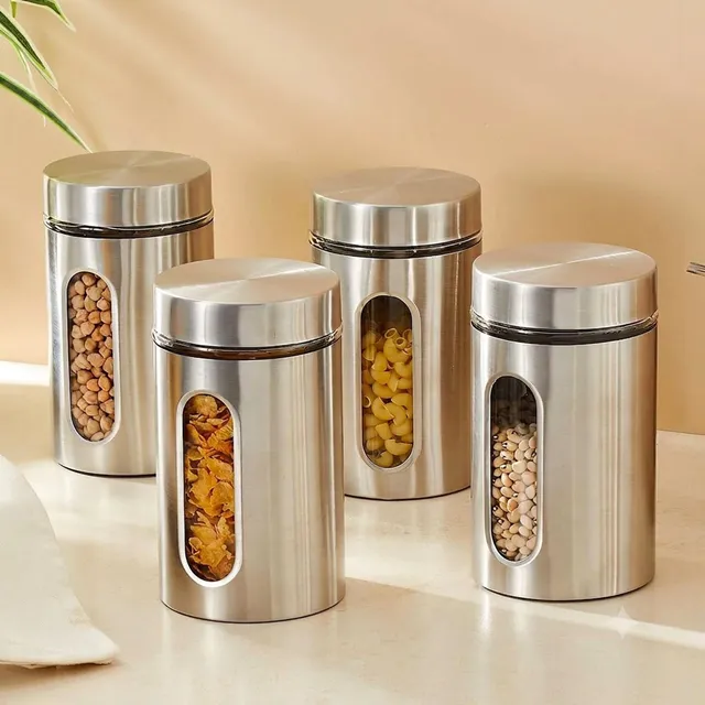 GRUHSARATHI Steel, Glass Utility Container  - 550 ml