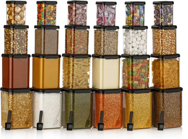 TREEPTI Plastic Grocery Container  - 1400 ml, 900 ml, 650 ml, 350 ml