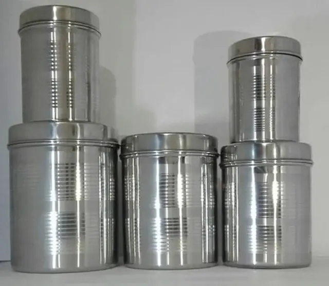 Bhalia Craft Stainless Steel Grocery Container  - 2 kg, 500 ml, 1250 ml, 1750 ml, 2 L