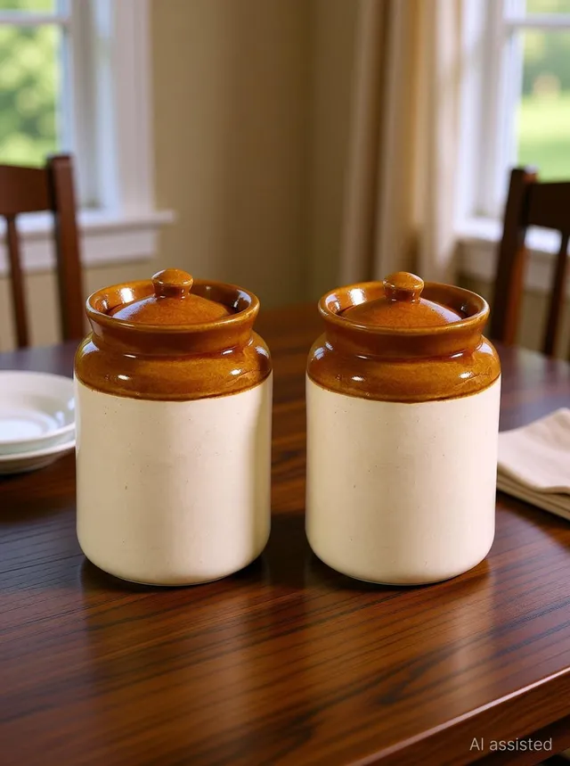 CPV CRAFTS Ceramic Pickle Jar  - 1000 ml