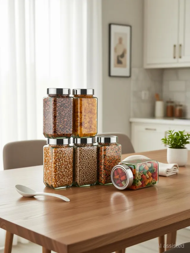 Shreeji krupa Glass Pickle Jar  - 1000 ml