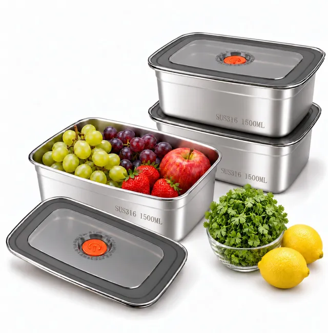 Madhuras Recipe Stainless Steel Fridge Container  - 1500 ml