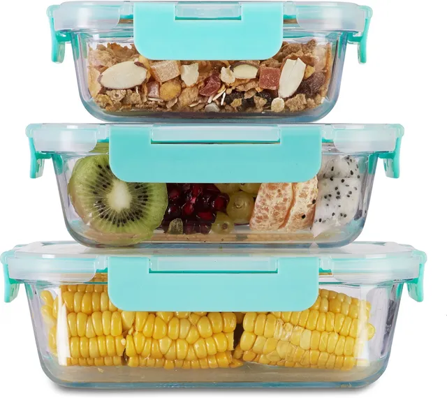 Allo Glass Grocery Container  - 370 ml, 640 ml, 1040 ml