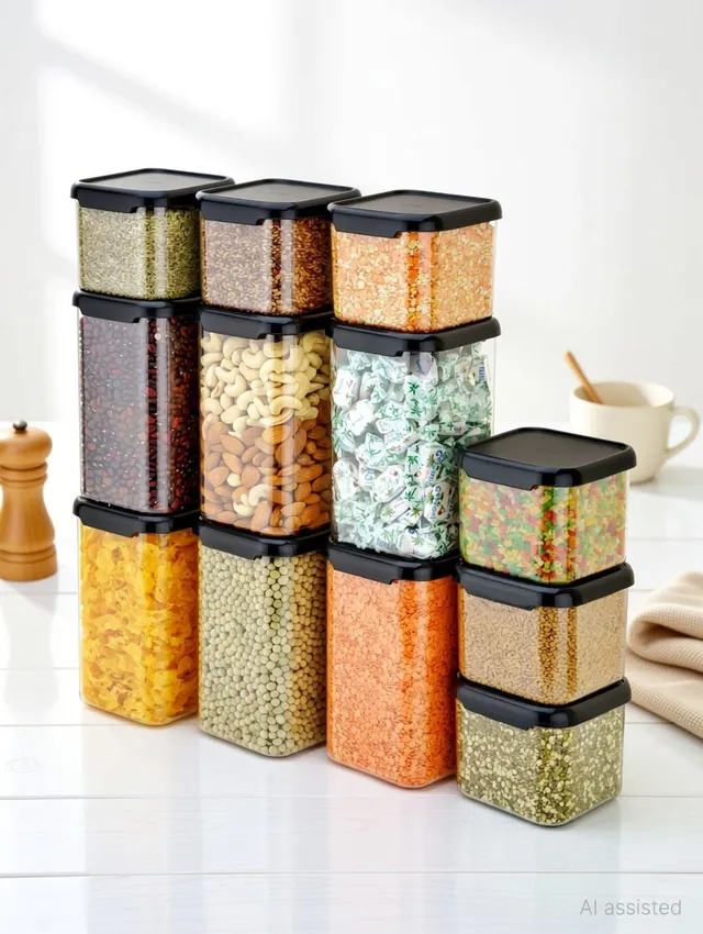 Quickmart Plastic Grocery Container  - 500 ml, 1100 ml
