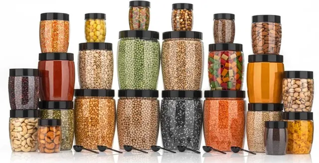 Serenity Plastic Grocery Container  - 1200 ml, 650 ml, 350 ml, 250 ml